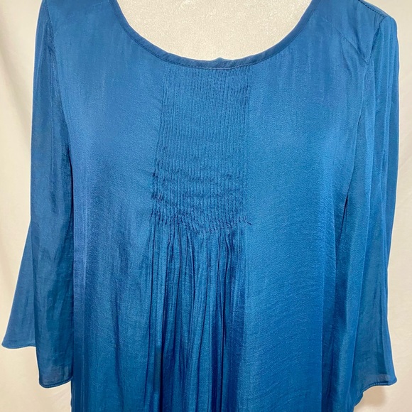 Halston Navy Bell Sleeve Dress - Picture 2 of 7